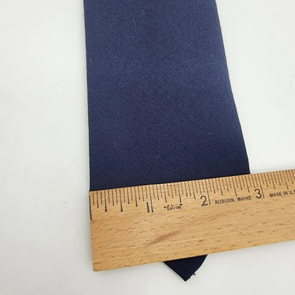 Prince Consort Tie Button‎ Down Dark Navy Blue Solid Necktie Classic